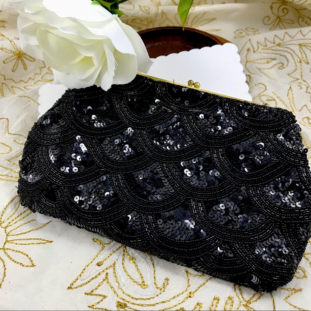 Vintage 1940s Josef Hand Beaded French Clutch